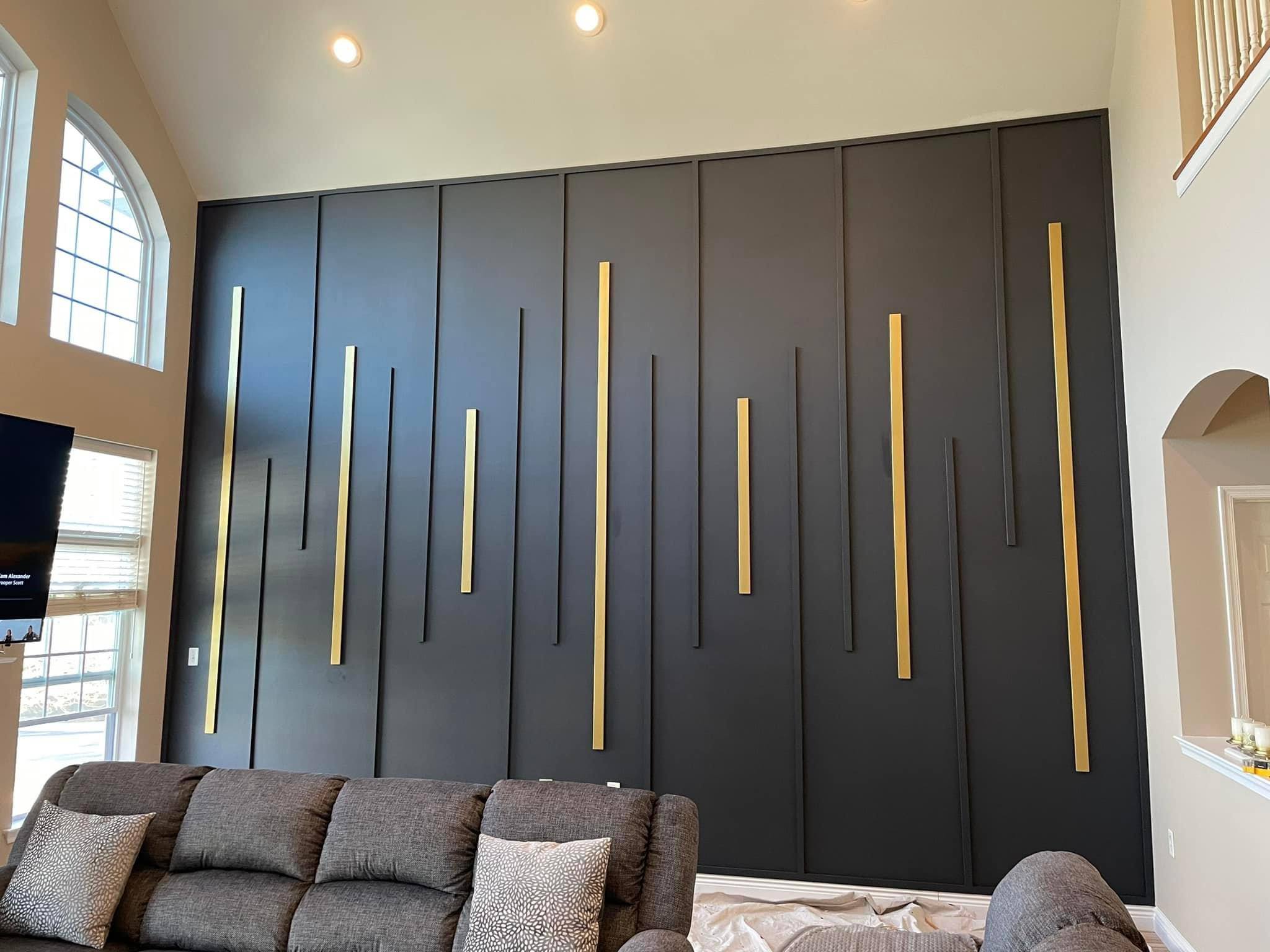 Wood slat accent wall